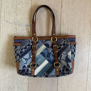 Vintage Coach Denim Patchwork Tote 2008 style 12217